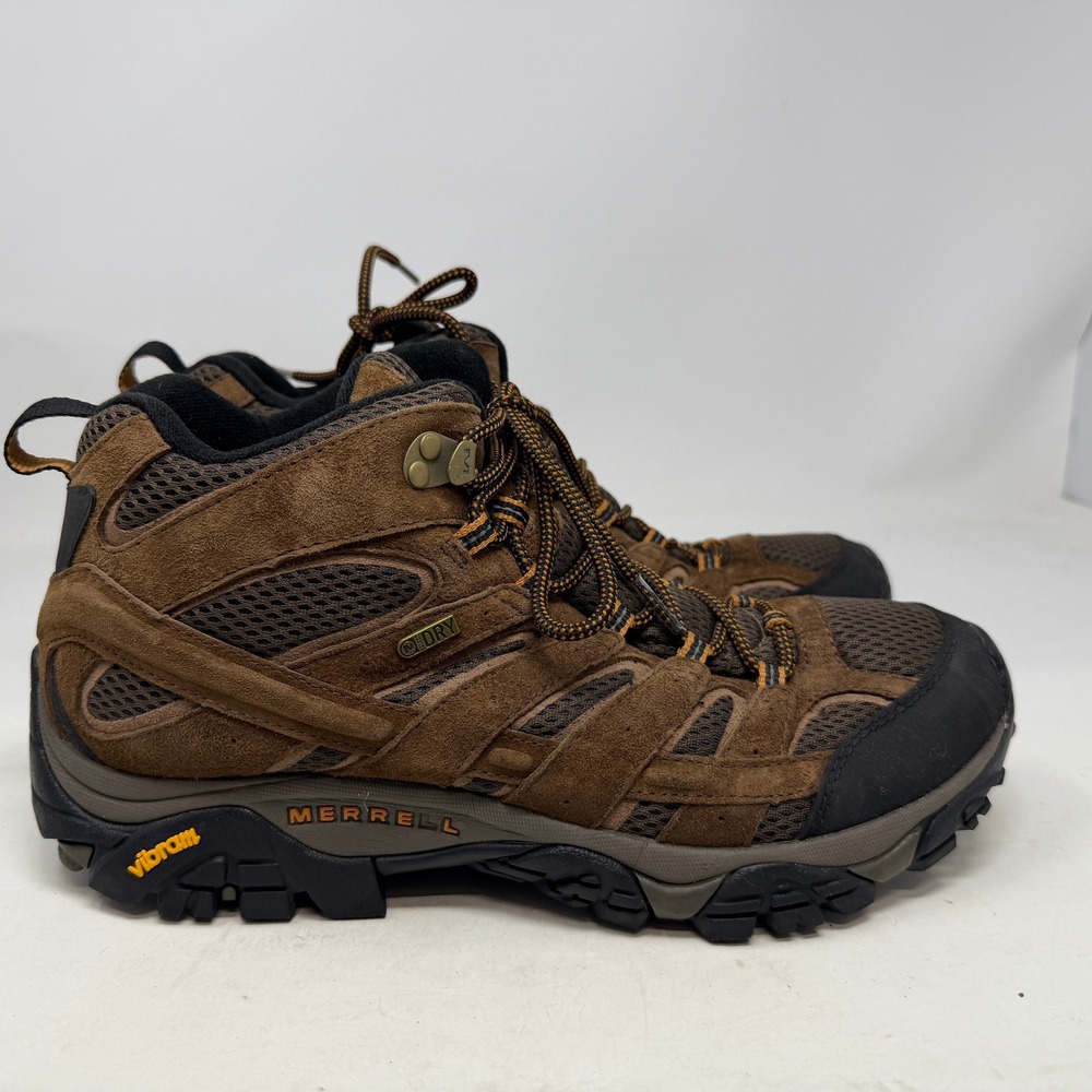 Merrell Hiking Boots Mens 10.5 Moab 2 Mid Waterproof Earth Brown J06051 EUC